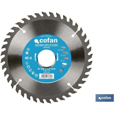 disco de sierra circular para madera ø160 x 2,5 x 30 mm, 40 dientes (1/5)