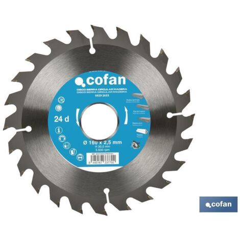 disco de sierra circular para madera ø160 x 2,5 x 30 mm, 24 dientes