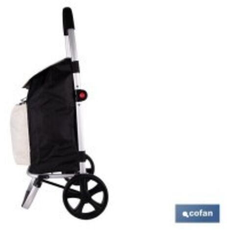 Carro de la compra plegable de aluminio con capacidad de 43 l y 2 ruedas de 20 cm (1/4)