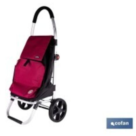 Carro de la compra plegable de aluminio con capacidad de 43 L y 2 ruedas de Ø20 cm (1/4)