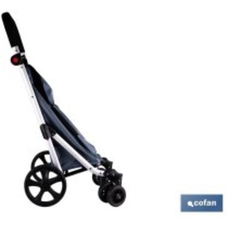 Carro de la compra gris abatible de aluminio, 53 l, 6 ruedas giratorias y 15 kg de carga (1/4)