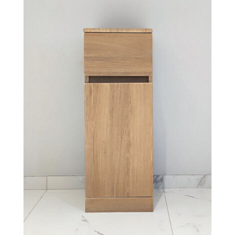 Cassettiera bagno cm 30x82 rovere naturale con 1 anta e 1 cassetto