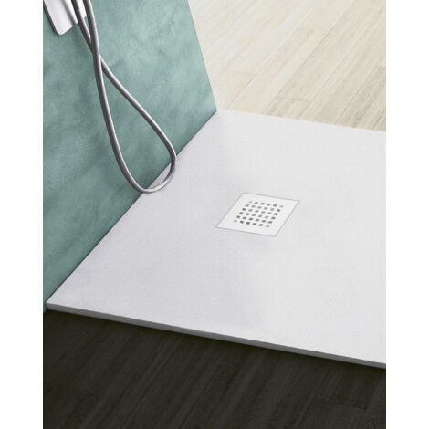 Piatto doccia Jolie in mineralmarmo bianco opaco cm 90x90x2,5