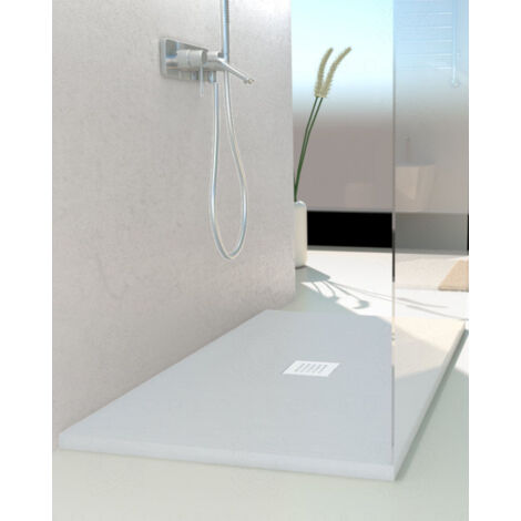 Piatto doccia Jolie in mineralmarmo bianco opaco cm 100x90x2,5