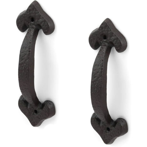 Stück schwarze Schiebetürgriffe, schmiedeeiserne Außentürgriffe, 175 mm Länge, Vintage-Türgriffe mit Schrauben, geeignet für Schuppen, Garagen, Scheunen, Schränke