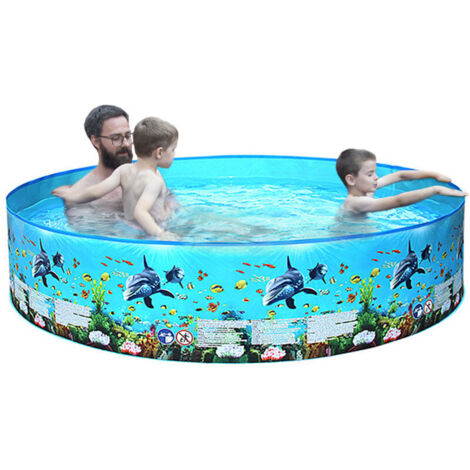 Kinderplanschbecken – Kein Aufblasen erforderlich – Kinderplanschbecken – Hundeplanschbecken – Freibad – Nicht aufblasbar – 152 x 25 cm