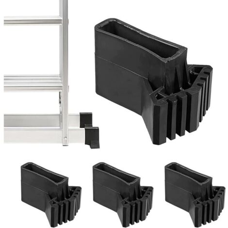 Schwarze, 4-teilige Leiterfußkappen, universelles rutschfestes Zubehör, Ersatz-Leiterfüße aus Gummi