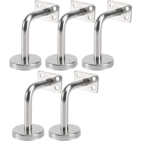 Set mit 5 Edelstahl-Handlaufhalterungen - Wandmontierte Handlaufstützen für Treppen im Innen- und Außenbereich, Holztreppengeländer, Treppengeländer (6x8x5cm/2.7x3.1x2.0in) (1/4)