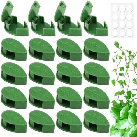 100 Stück Kletterpflanzenclips, Stützclips für Kletterpflanzen, Rankenbefestigungsclips, Wandbefestigungsclips für Kletterpflanzen, selbstklebende blattförmige Pflanzenclips (1/4)