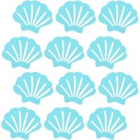 7,7 x 9 cm, 12er-Pack rutschfeste, muschelförmige Aufkleber für Badezimmer, Badewanne, Pool, Boot, Boden und Treppe