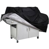 65-Zoll-Grillabdeckung, wasserdicht und farbecht/UV-beständig, kompatibel mit Weber Char Broil Outback Grills, schwarz (170 x 61 x 112 cm)