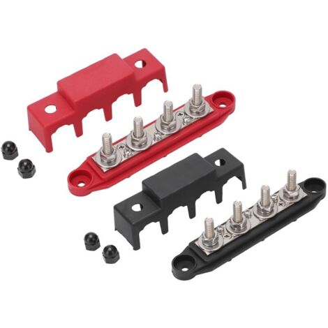 Distribution Clamps, Pair of M8 Bar Clamps for Red and Black Power Distribution Blocks for Cars, RVs, Boats, Yachts (1/5)