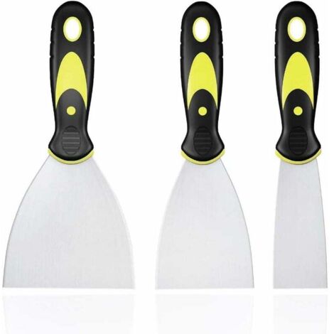 3 Piece Stainless Steel Spatula Set, Cleaning Knife with Plastic Handle, Spatula, DIY Spatula for Paint Removal and Decorative Work (1/5)