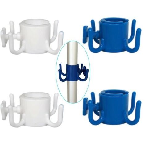 Beach hooks with hooks, 4-prong plastic hooks, holder for towels, hats, clothes and beach accessories, 4-piece set (1/5)