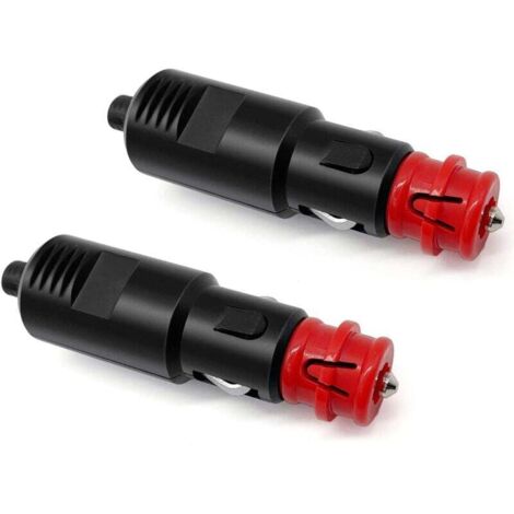 2pcs Universal 12V/24V Cigarette Lighter Plugs with 8A Fuse, Male Cigarette Lighter Plug for Trucks, Cars, Boats, Motorcycles (1/5)