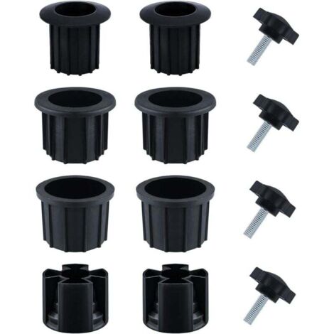 12-piece replacement parasol holder set, hole cover with stainless steel star knob M8, parasol accessories, parasol stand accessories for patio, table, balcony, garden (black) (1/5)