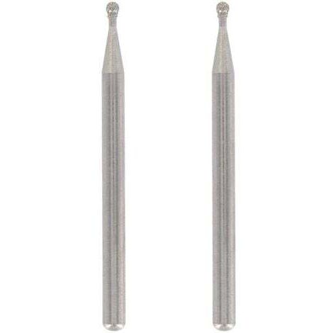 Set of 2 diamond tips, round tip, working diameter 2 mm for engraving and carving on glass, mirrors and ceramics with multi-purpose tool