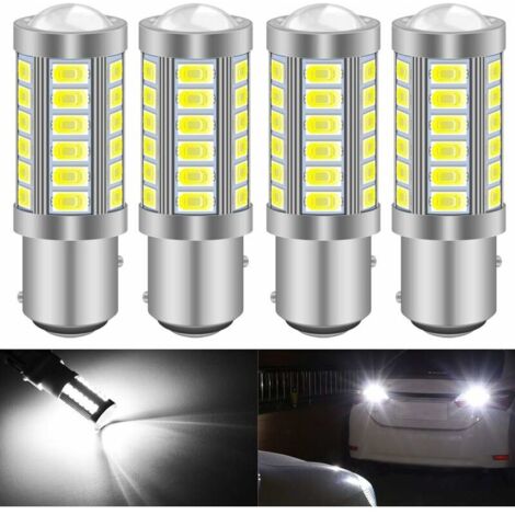 White Canbus LED Bulbs 1157 BAY15D P21/5W 5630 33SMD 900LM Super Reverse Light Parking Light Brake Light Rear Fog Light Position Light Tail Light 12-30V 3.6W (4pcs)