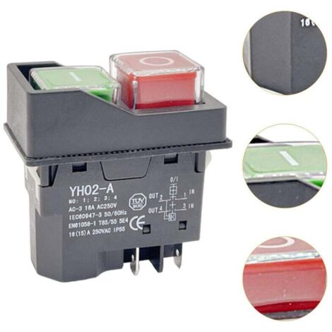 Waterproof Magnetic Switch, 4-Pole Push Button On/Off Switch, Start ...