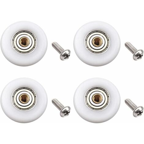 Set of 4 shower door rollers – replacement for sliding glass doors (roller diameter 23 mm) (1/5)