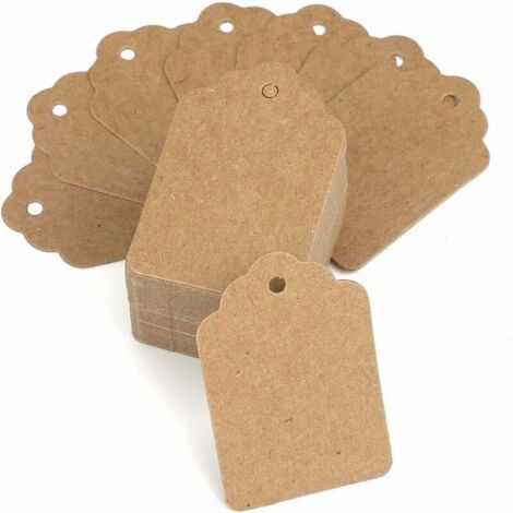 200 pcs Kraft Paper Price Tags, 3.2 x 5cm, Store Tags, Jewelry and Clothing Tags, Brown (1/5)