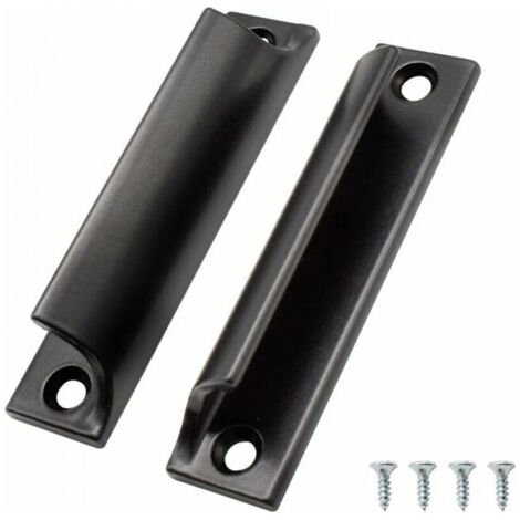 2pcs Sliding Door Handles, Aluminum Furniture Handles, Black Kitchen Cabinet Handles, Suitable for French Doors, Sliding Doors and Drawers (1/5)