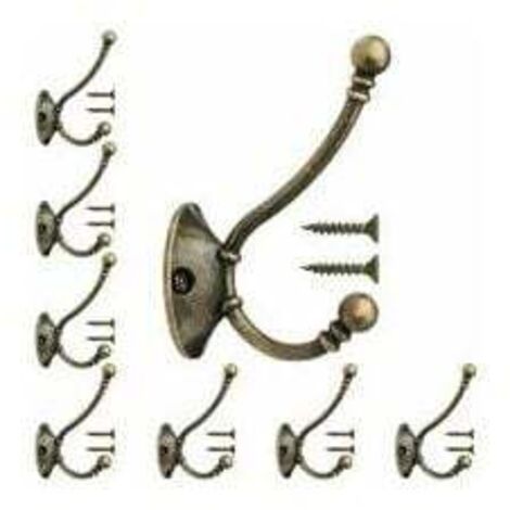 Vintage Wall Hook, Metal Door Hook, Retro Coat Hook with 16 Screws for Wardrobe, Bathroom, Kitchen, Hats (1/5)