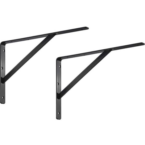 High-performance bracket, 2 pieces - Athena wall bracket, 300 mm deep, black baby carrier, load capacity 300 kg, shelf support (300 x 190 mm) (1/5)