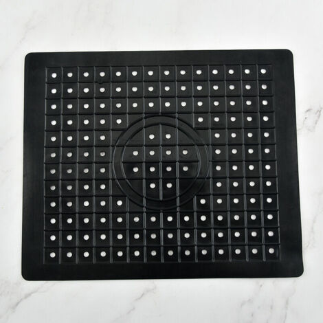 Set of 2 black kitchen sink protector mats, made of durable, non-slip rubber, easy to clean and cut-resistant. (1/5)
