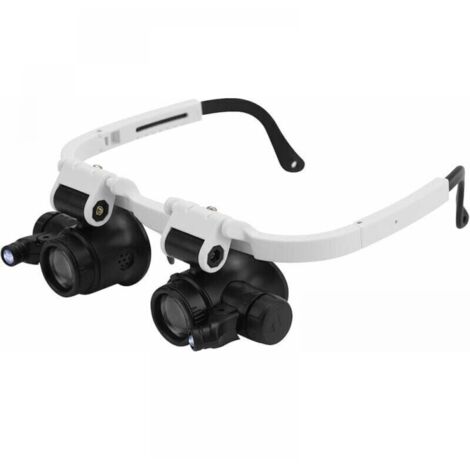 Magnifying Glass with 2 LED Lights, Jeweler's Magnifying Glass with Head Stand, 8x, 15x and 23x Magnification for Repair, Reading, Jewelry and Watches