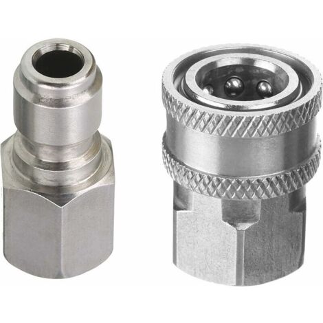 2-Piece High Pressure Washer Adapter Set, 3/8 Inch Quick Connect Set, Female Thread, Stainless Steel, 5000 PSI (1/5)
