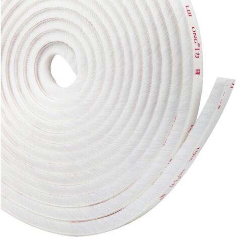 Self-adhesive brush strip, windproof and dustproof, for windows and sliding doors, 10m x 9mm x 9mm, white (1/5)
