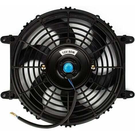 Universal Electric Fan – 12V Radiator Fan – Motor Fan Blades – 80W – Mounting Kit (23cm)