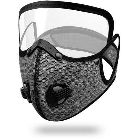 One-piece gray dust mask for carpentry, construction, grass cutting, sanding, gardening, cleaning, painting, cutting and polishing. (1/3)