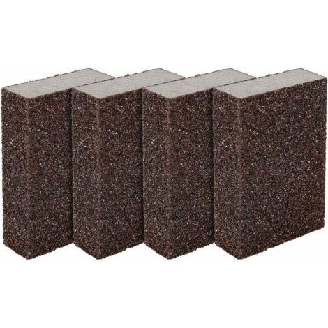 Set of 4 sanding sponges/blocks for wet and dry surfaces, coarse (grade 80 to 100) sanding (1/5)