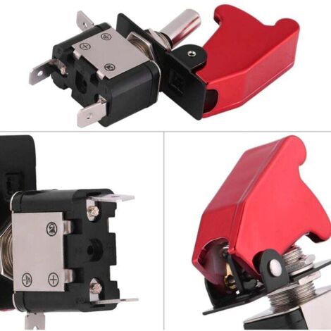 Raceauto-tuimelschakelaar, 12v 20a Racing Car Red Cover Spst Toggle