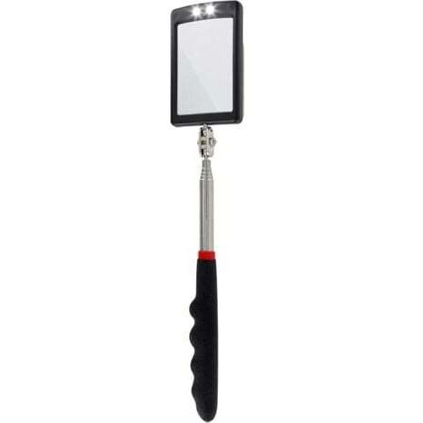Ultra-thin LED telescopic mirror - Battery included - Very clear - Extends up to 88 cm - Double ball joint - Non-slip handle