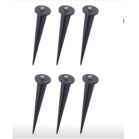 Black plastic garden stake - Lamp holder 6 Pack, Ø35160mm