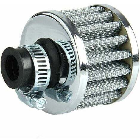 Cold Air Filter Breather Crankcase Turbo Fan 12MM Mini Silver For Car Motorcycle (silver) (1/4)