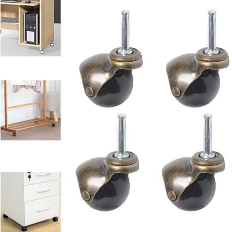 Set of 4 360 Degree Swivel Casters with Mounting Plate, 2 Inch Ball Bearing Wheels with Grip Pin (1/5)