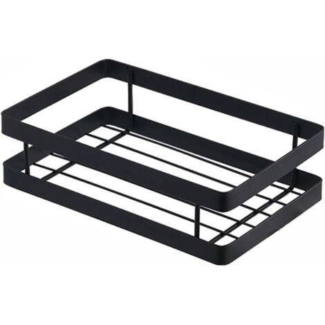 Thick Storage Basket, Kitchen Shelf, Bathroom Shelf, Black (20cm) (1/5)