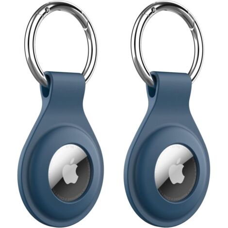 AirTag 2021 Silicone Case with Keychain, Portable AirTag Protective Cover, Easy Installation, 2-Pack (Dark Blue) (1/5)