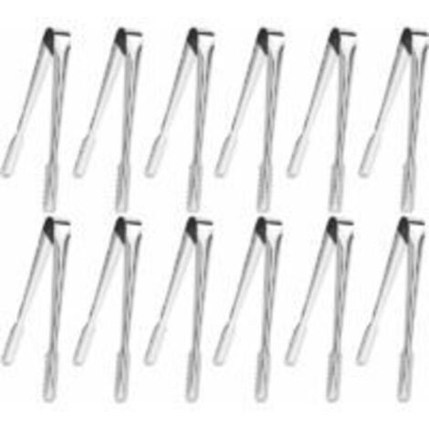 Set of 12 Stainless Steel Sugar Tongs for Ice Cream, Sugar, Cookies, Ice Cream Shops, Buffets, Grills, Kitchens and More (1/5)