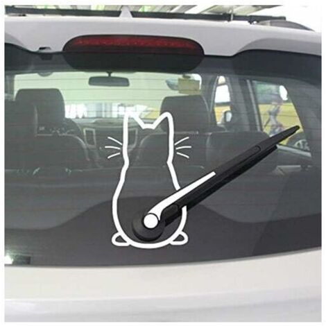 Cat Car Sticker, Windshield Wiper Decal, Wall Decor, Wall Decal, Window Decor, Laptop, 2133cm (1/5)