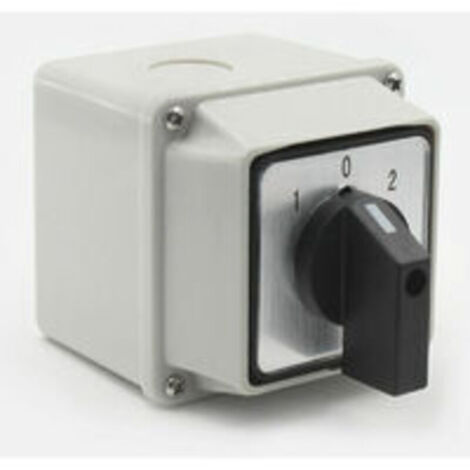 Universal Rotary Switch LW26-20A 220V - 8 Terminals, 3 Positions 1-0-2, Reversing with Main Switch