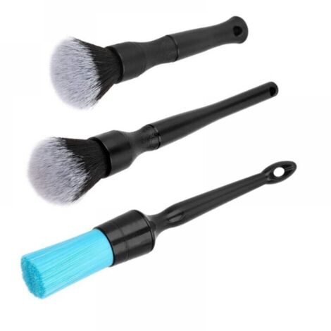 Car Care Brush Set, 3-Piece Car Cleaning Brush Set for Cleaning Cars, Motorcycles, Rims and Vehicles, Dashboard, Interior, Exterior and Air Vents