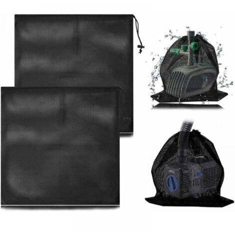 (45 x 45 cm) 2 pcs Pump Mesh Bags, Water Pump Filter Bags, Pump Barrier Bags, Pump Protection Bags with Drawstring for Pond Biological Filters (1/5)