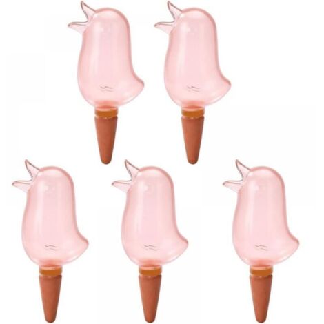 (Desert Red) 5 Pack Self Watering Sticks, Cute Bird Plants, Automatic Watering Spikes for Indoor and Outdoor Plants and Potted Flowers (1/5)