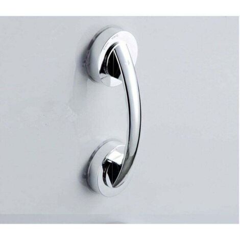 Super Strong Suction Cup Handle, Bathroom, Shower, Cabinet, Mini Fridge Handle (Silver)