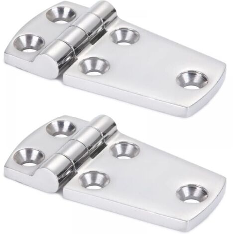 2pcs 38mm x 70mm Metal Door Hinges, Heavy Duty Steel Hinges for Boats, Cabinets, Decks, Stainless Steel Hinges, Marine Garages (1/5)